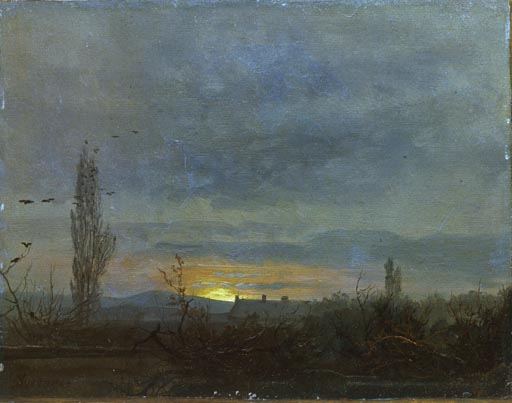 Sonnenuntergang bei Dresden de Johan Christian Clausen Dahl