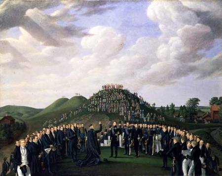 King Carl XIV Johan (1763-1844) of Sweden Visiting the Mounds at Old Uppsala in 1834 de Johan Way
