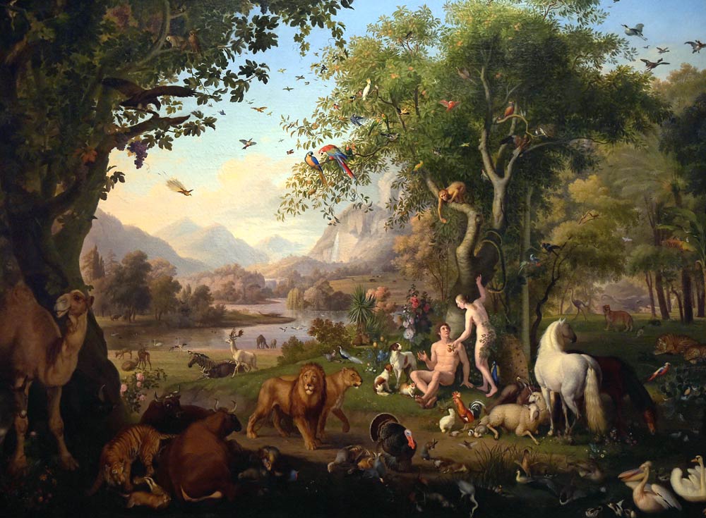 Adam and Eve in the Garden of Eden de Johan Wenzel Peter