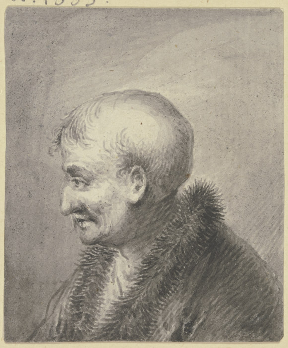 Brustbild eines kahlköpfigen alten Mannes, im Profil nach links de Johann Andreas Benjamin Nothnagel