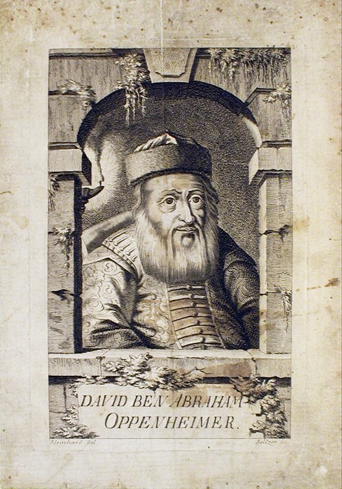 Portrait of David Oppenheim (1664-1736), chief rabbi of Prague de Johann Balzer
