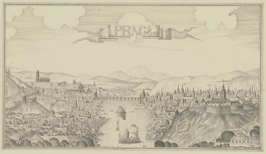 Ansicht von Prag mit der Moldau de Johann Baptist Reiser