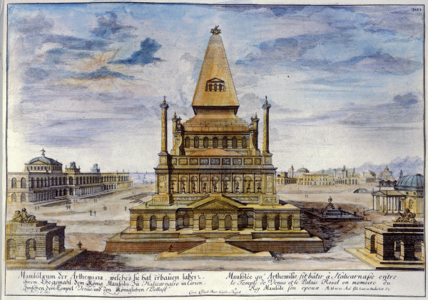 Halikarnassos, Mausoleum , Reconstr. de Johann Bernhard Fischer von Erlach