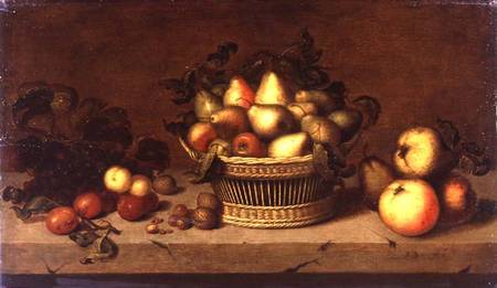 Still Life of Fruit in a Basket (panel) de Johann Bouman