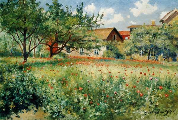 Flower garden - Gustav Klimt en reproducción impresa o 