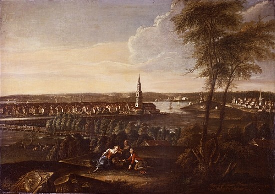 View of the Church of the Holy Spirit and the suburb of Nowawes from Brauhausberg de Johann Friedrich Meyer