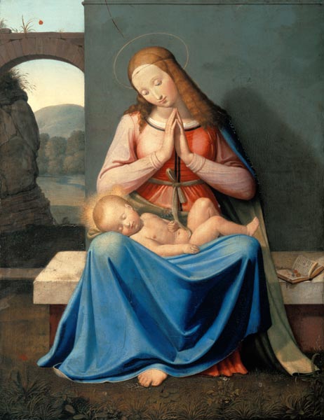 The Madonna in front of the wall de Johann Friedrich Overbeck