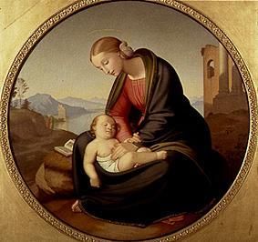 Maria with the sleeping Jesuskind. de Johann Friedrich Overbeck