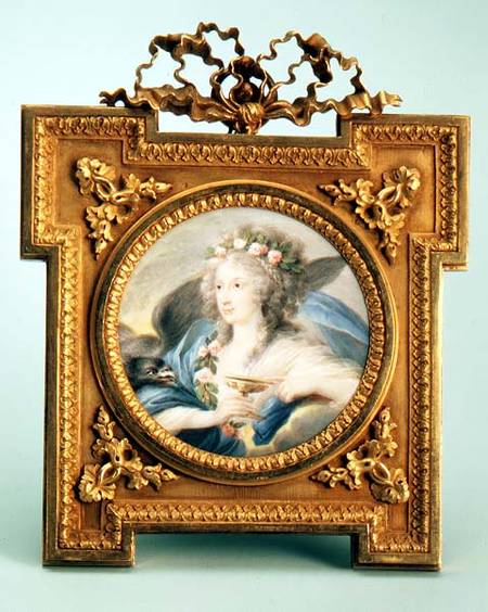 Portrait of Princess Metternich portrayed as Hebe (w/c on ivory) de Johann Georg Bauer