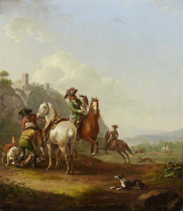 Hare-Hunt with Falconer de Johann Georg Pforr