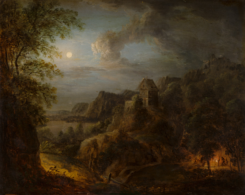 Landscape with Full Moon de Johann Georg Trautmann