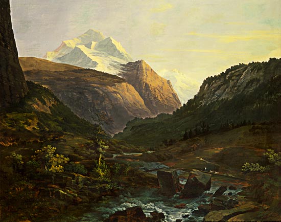 The Jungfrau and the Eiger de Johann Georg Volmar