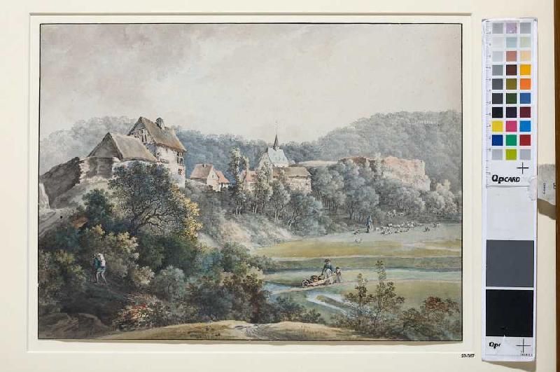 Blick auf Adolfseck im Rheingau de Johann Georg von Dillis