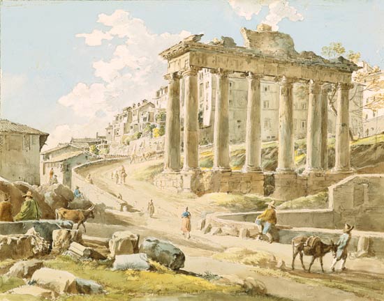 The forum Romanum for the saturn temple de Johann Georg von Dillis