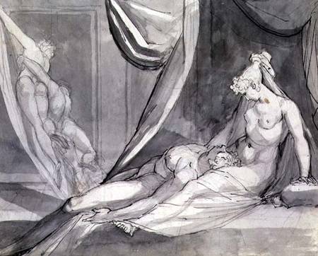 The body of Sarpedon brought home by Death and Sleep ('Iliad', Book XVII,682) de Johann Heinrich Füssli