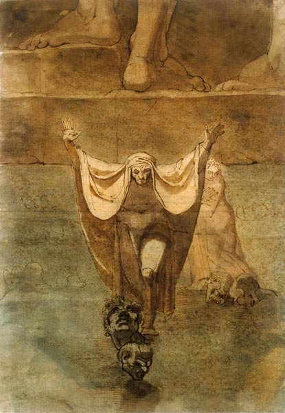 Dante and Vergil on the ice of the Kozythos de Johann Heinrich Füssli