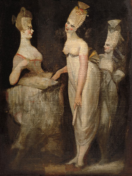 (three Kurtisanen back the work's resting woman ac de Johann Heinrich Füssli