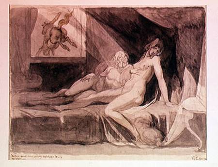 The Nightmare Leaving Two Sleeping Women de Johann Heinrich Füssli