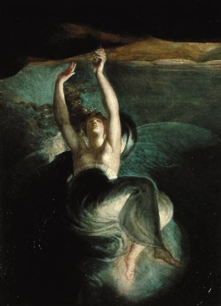 Titiana discovering the magic ring of the Nibelung in the opera 'The Ring of the Nibelung' by Richar de Johann Heinrich Füssli