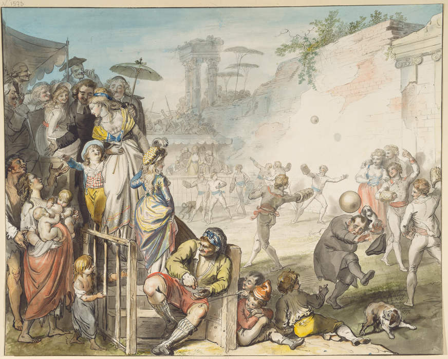 Ball Game in Rome de Johann Heinrich Ramberg