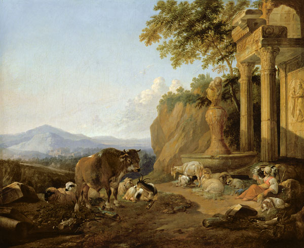 Landscape with a ruin de Johann Heinrich Roos
