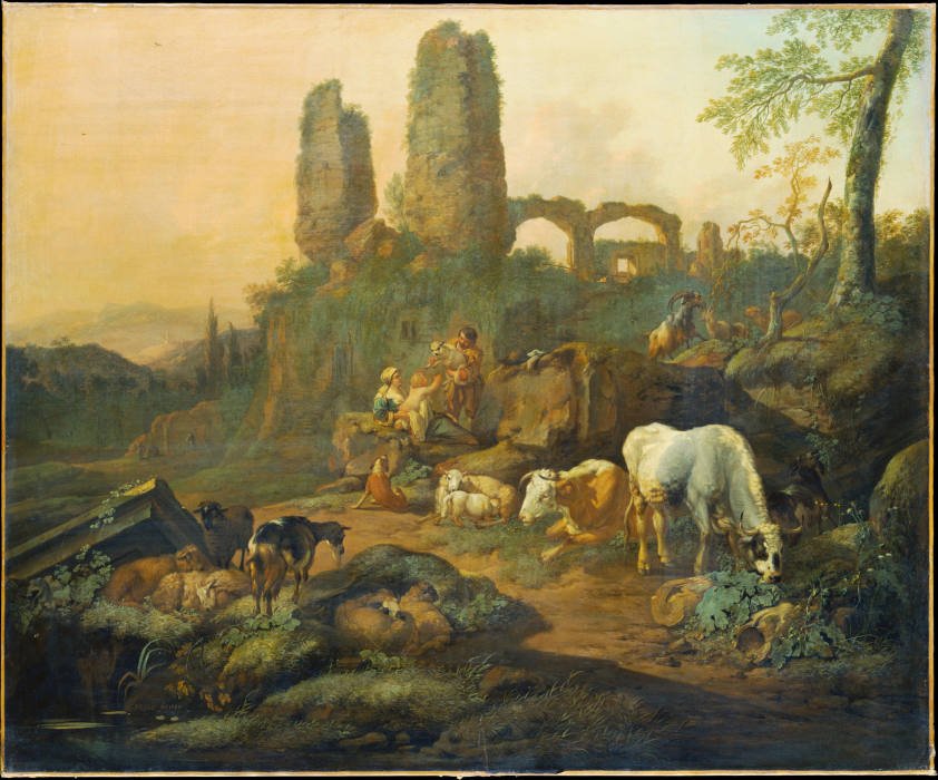 Shepherd Family Resting near an Ancient Ruin de Johann Heinrich Roos
