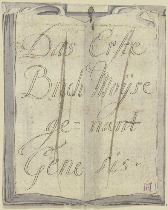 Aufgeschlagene Bibel (Titelblatt) de Johann Jakob von Sandrart
