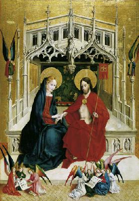 Marienfelder Altar (Innenseite, rechter Flügel): Begegnung von Christus und Maria.