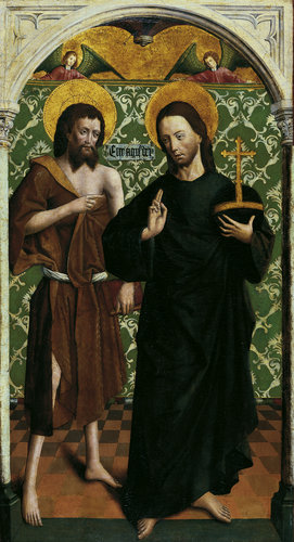 Teil eines Johannes-Altares: Christus und Johannes der Täufer de Johann Koerbecke
