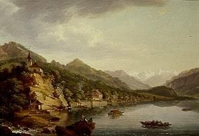Brienz with the Brienzer lake de Johann Ludwig Aberli