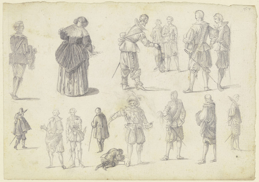 16 figure studies de Johann Ludwig Ernst Morgenstern