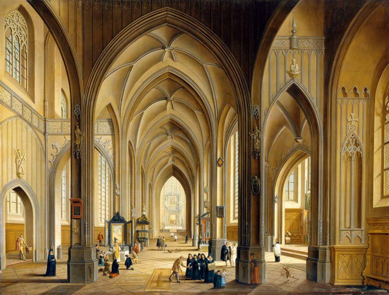 Interior of a Gothic Church de Johann Ludwig Ernst Morgenstern