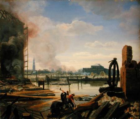 Hamburg after the Fire of 1842 de Johann Martin Gensler