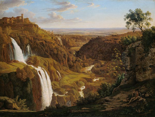 Waterfalls at Tivoli. de Johann Martin von Rohden