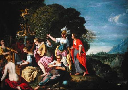 Athene and the Nine Muses at the Wells of Hipokrene de Johann or Hans Konig