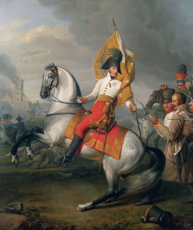 Archduke Charles with the standard of the Zach regiment at de Johann Peter Krafft