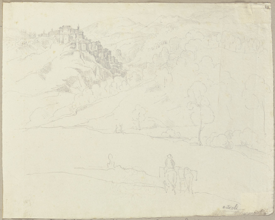 Ansicht von Anticoli di Corradino in dem Alquier Gebirge de Johann Ramboux