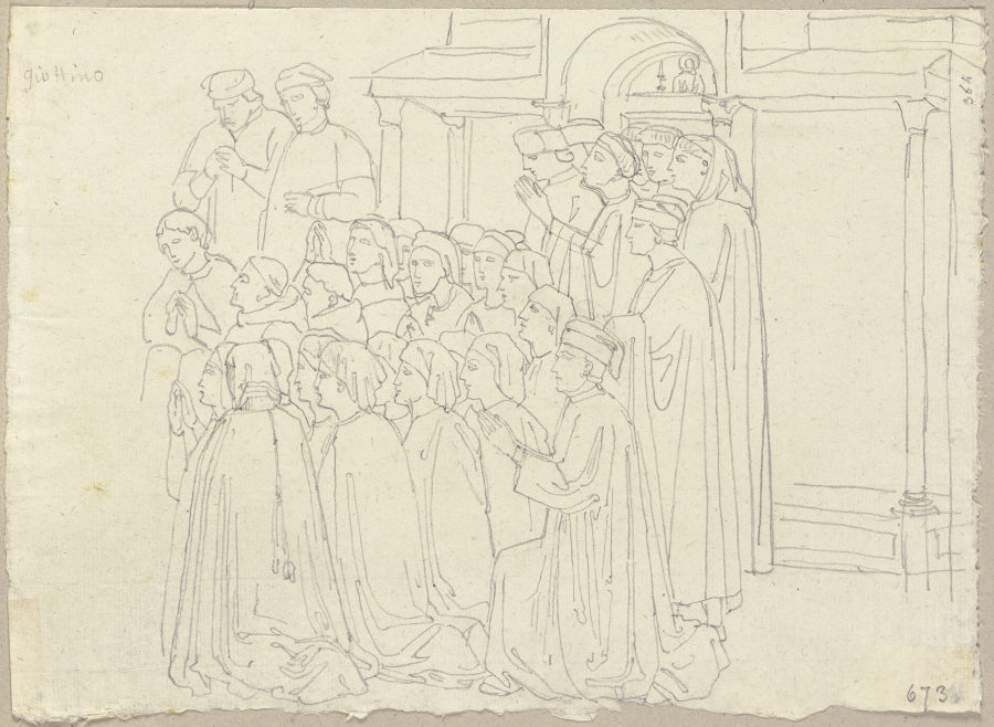Beweinung des toten Kindes, bevor Franz von Assisi es wieder zum Leben erweckt de Johann Ramboux