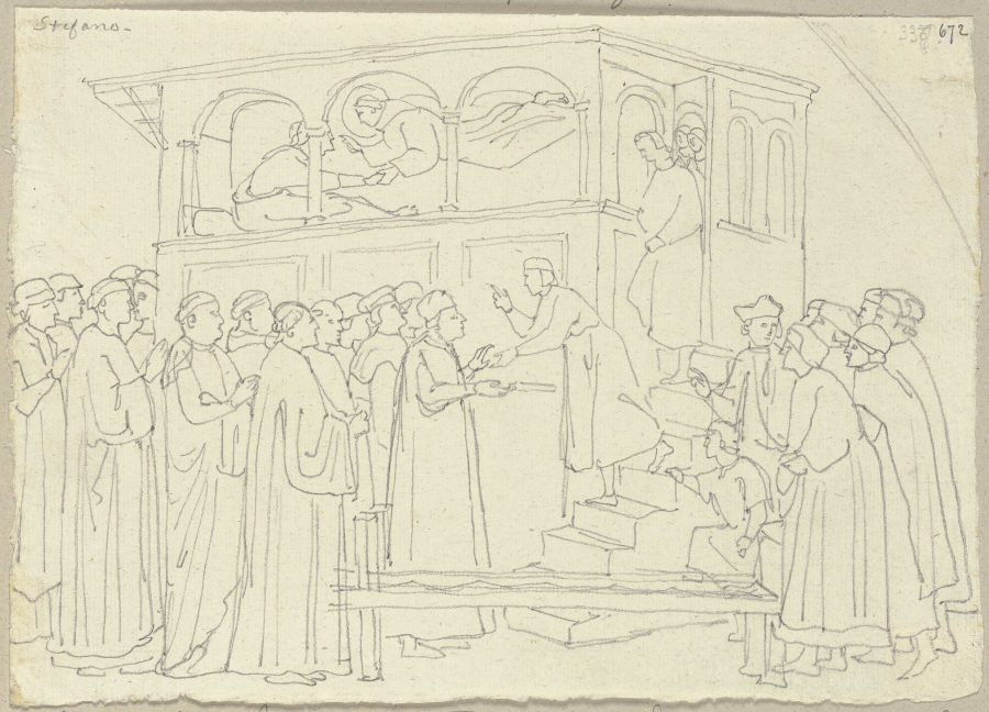 Der heilige Franz von Assisi erweckt ein totes Kind zum Leben de Johann Ramboux