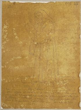 Der Heilige Franziskus wie er in dem Baptisterium zu Parma auf der Mauer abgebildet ist, von einer A