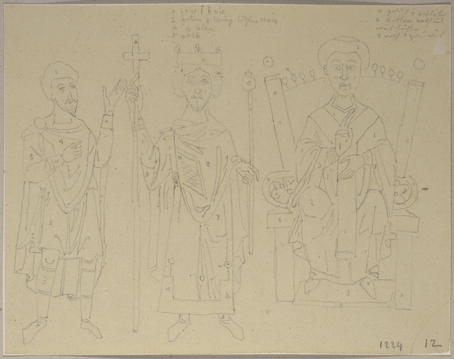 Eine Miniatur, drei Männer darstellend de Johann Ramboux