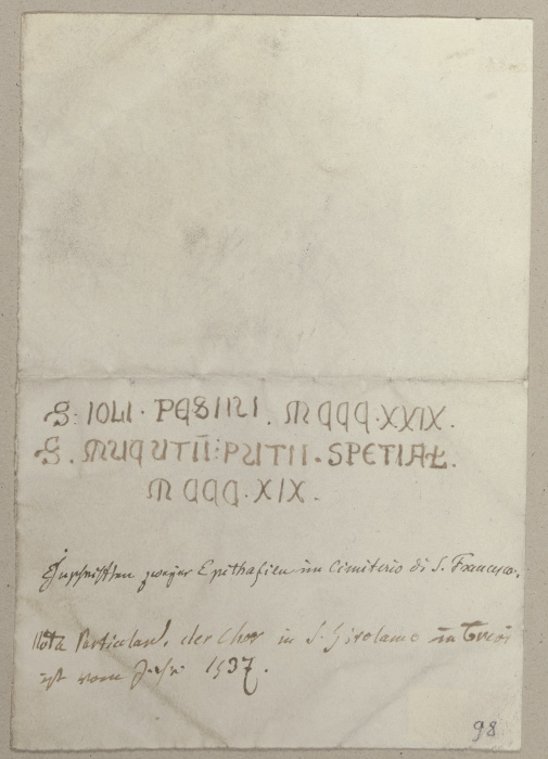 Eine Nachschrift einer Inschrift de Johann Ramboux