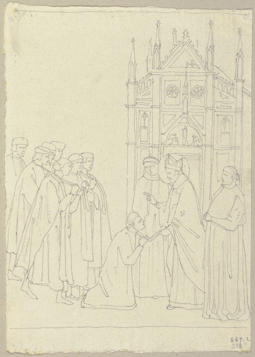 Geschichte des heiligen Nikolaus in der Kapelle des Heiligen in S. Francesco zu Assisi de Johann Ramboux
