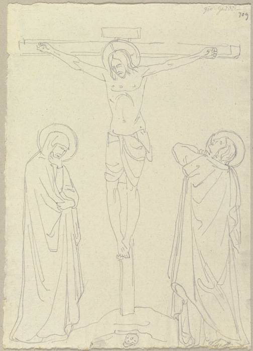 Kreuzigungsszene, nach einer Vorlage in San Francesco in Assisi de Johann Ramboux