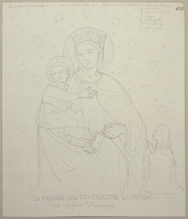 Maria mit dem Jesuskind und einer weiblichen Stifterfigur, irrtümlicherweise ausgewiesen als Stefano de Johann Ramboux