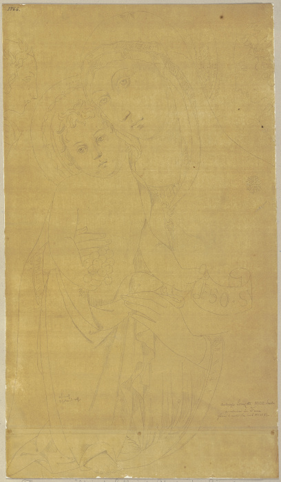 Maria mit dem Jesusknaben nach einem Temperagemälde de Johann Ramboux
