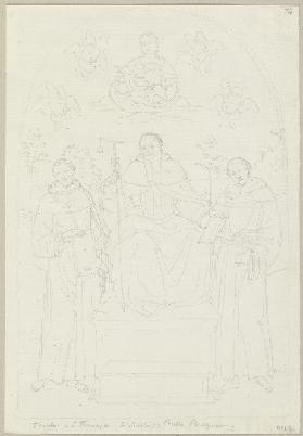 Maria mit Kind, Franz von Assisi und zwei weiteren Heiligen nach einer Tafel in San Francesco zu Per