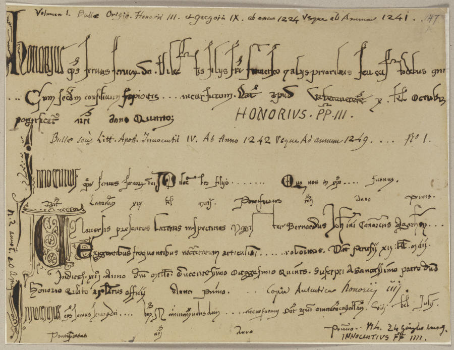 Nachschrift einer Urkunde aus dem 13. Jahrhundert de Johann Ramboux