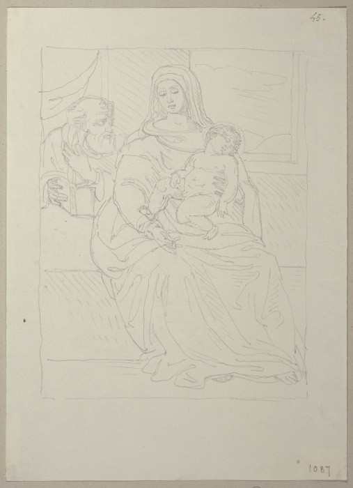 Thronende Maria mit dem Jesuskind, nach einem Gemälde in der Art des Sassoferrato in Privatbesitz in de Johann Ramboux