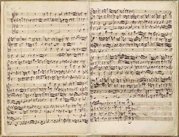 Pages from Score of the ''St. Matthew Passion'', 1727 (pen and ink on paper) de Johann Sebastian Bach